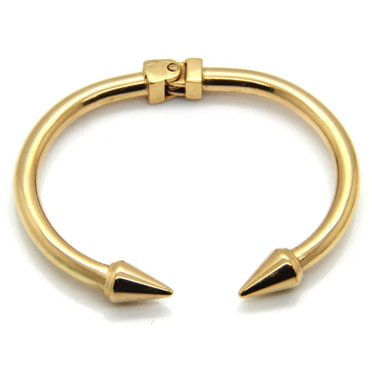 Stainless Steel Jewelry Conical Arrows Bracelets & Bangles Wholesale 18K Gold Cone Nail Cuff Bracelet For Women