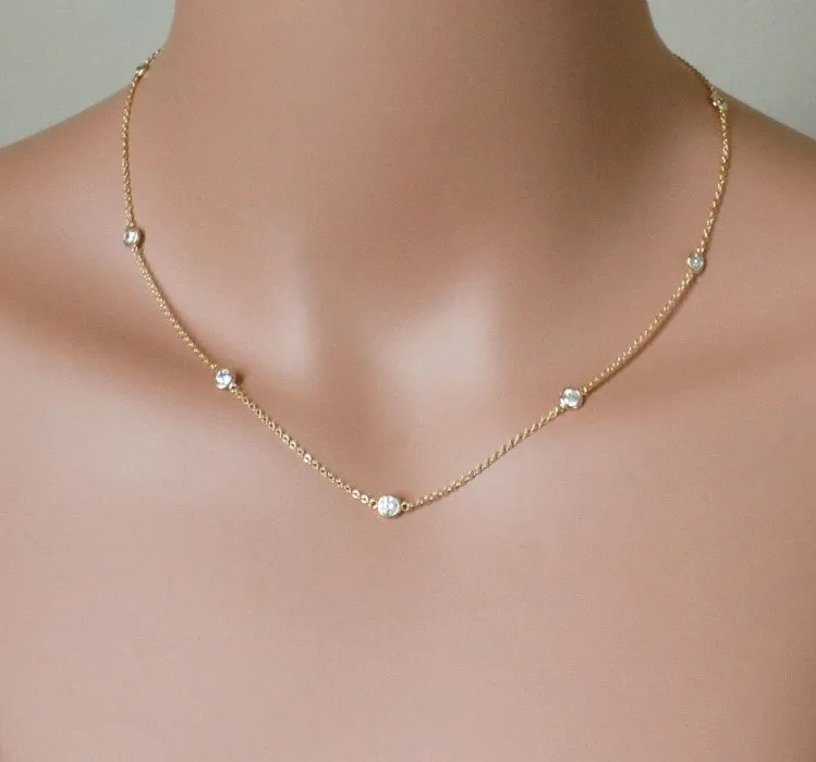 Sterling Silver Bead Choker Necklace with Adjustable Length