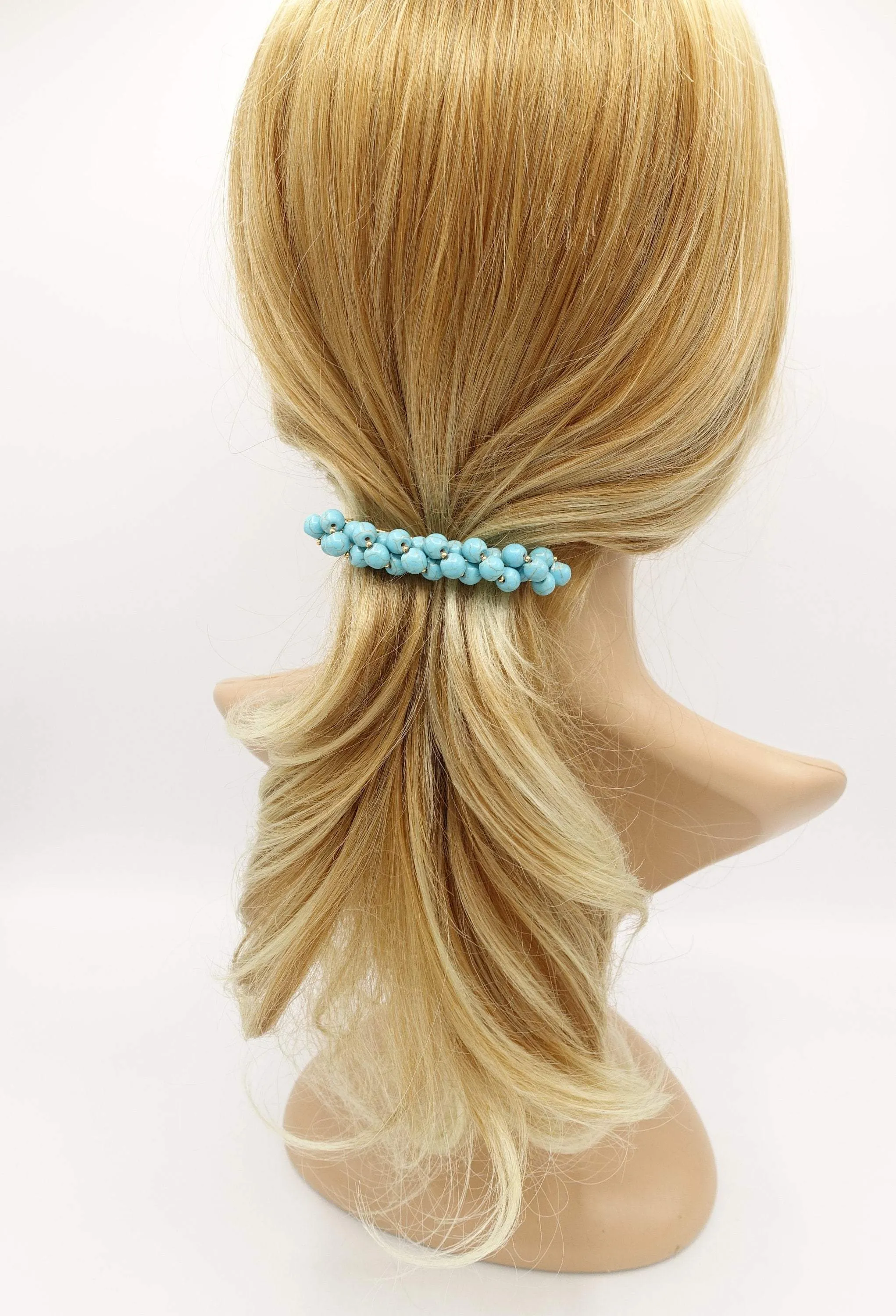 stone beaded hair barrette