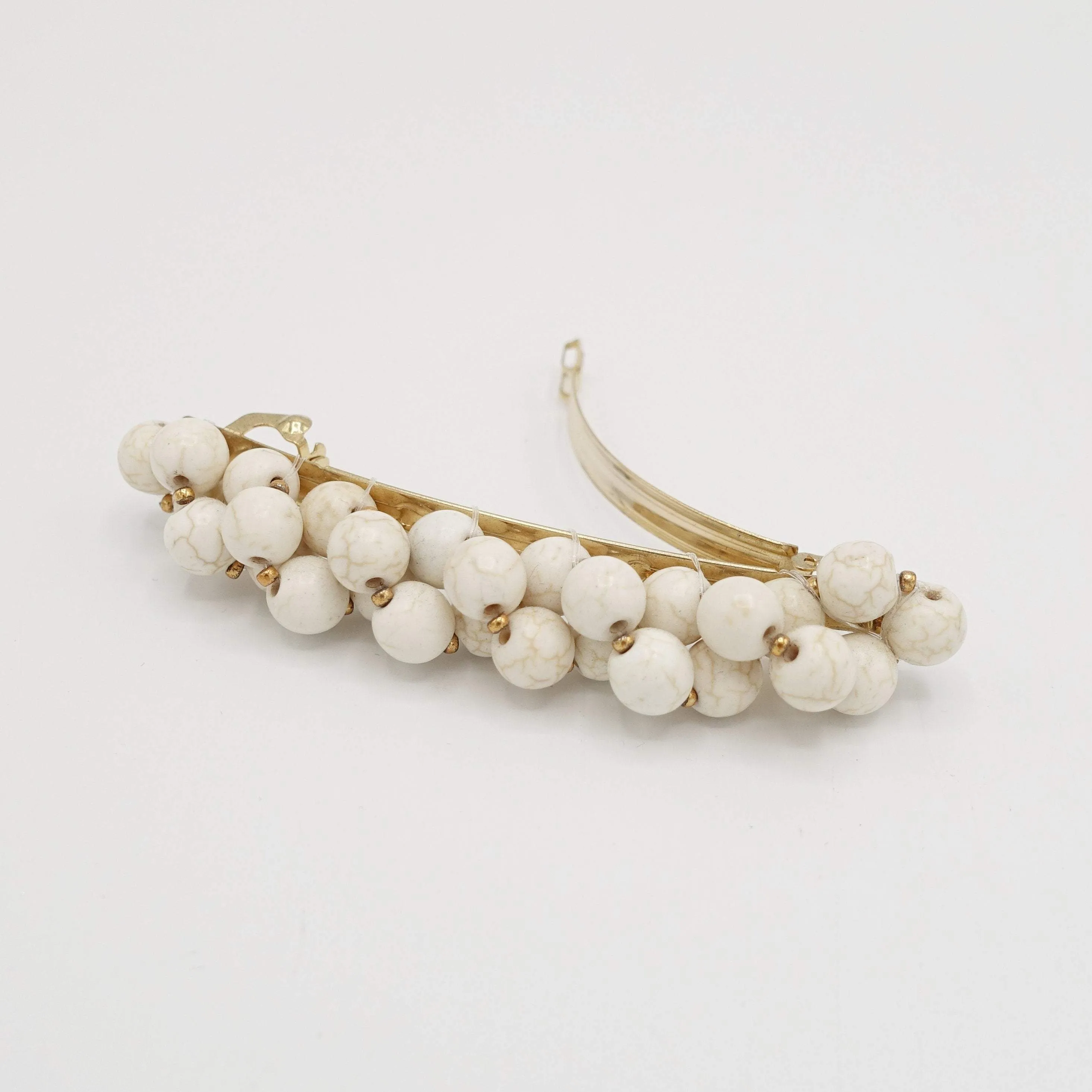 stone beaded hair barrette