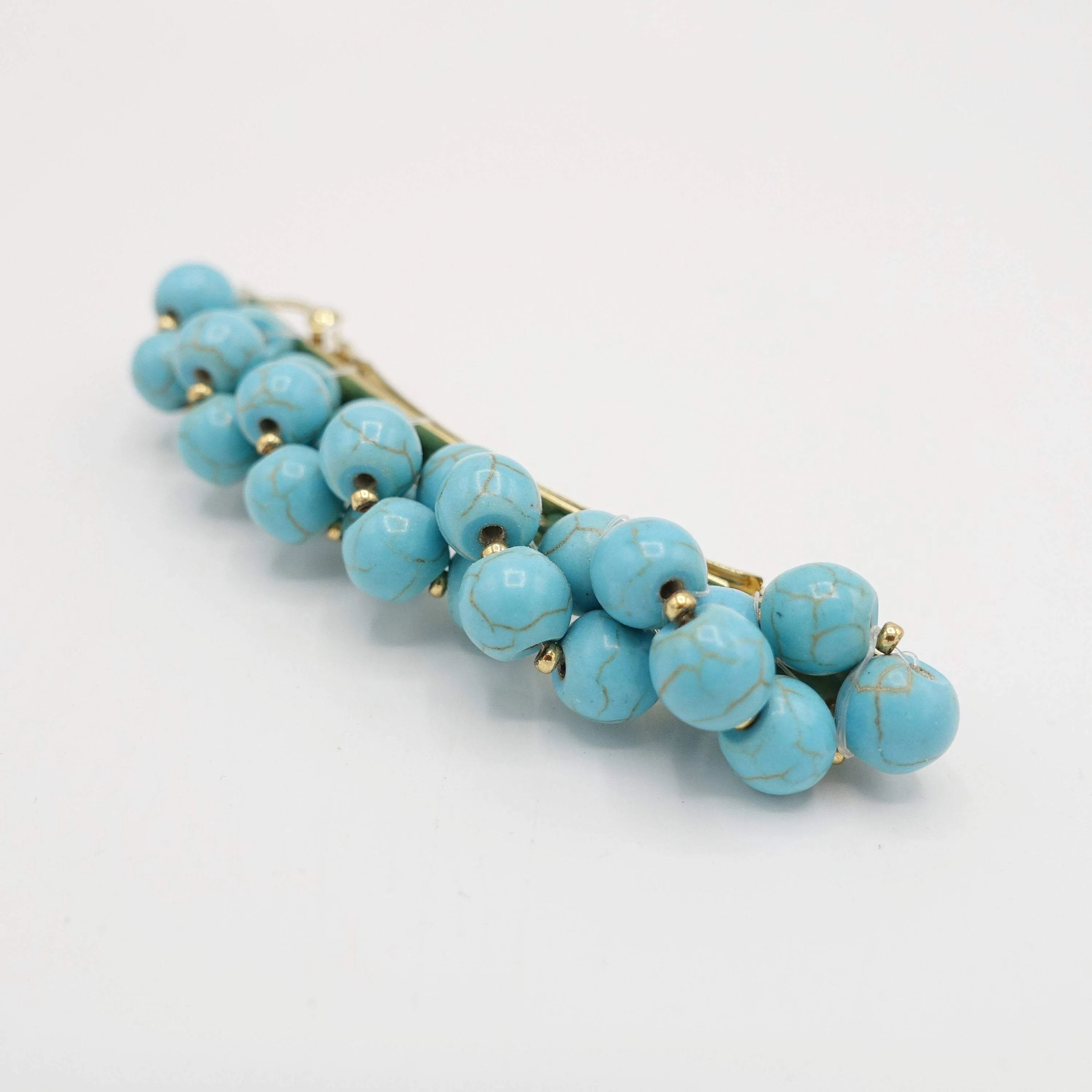 stone beaded hair barrette