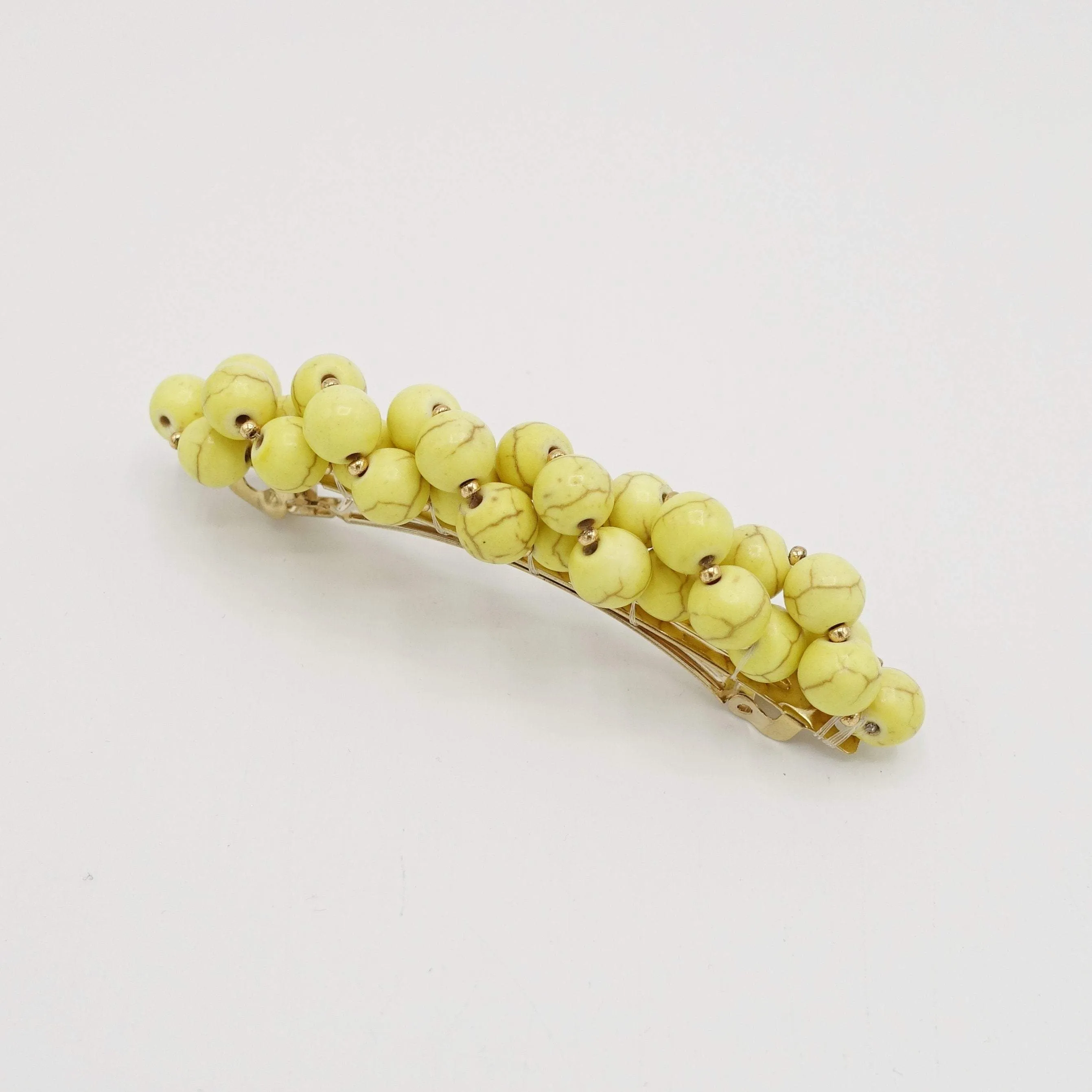 stone beaded hair barrette