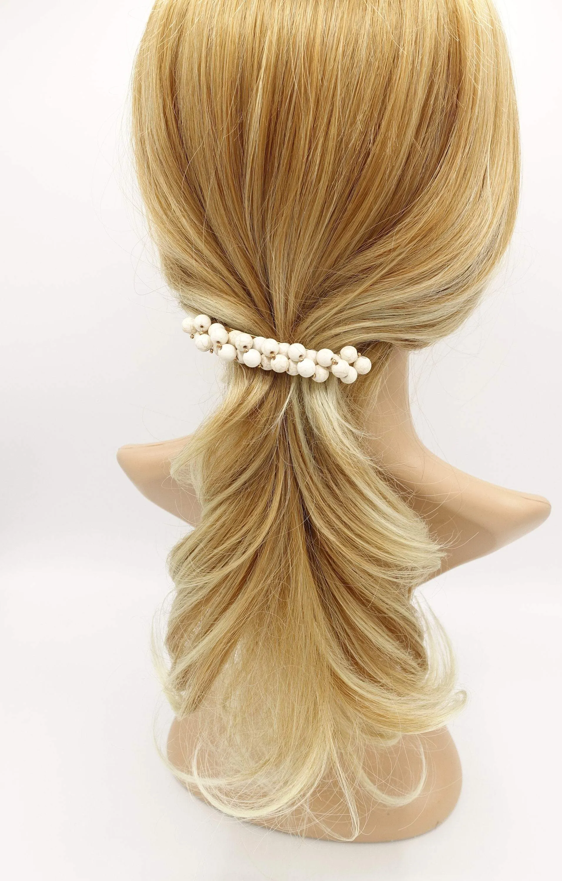 stone beaded hair barrette