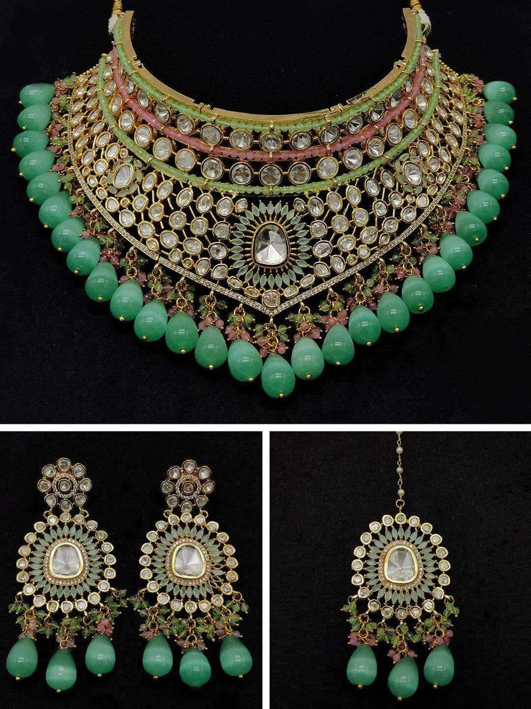 Stone Studded Necklace Set