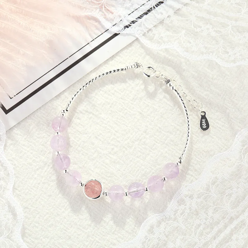 Strawberry Crystal Amethyst Bracelet by Planderful Collection