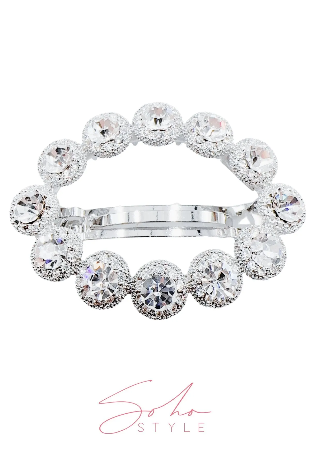 Stunning Oval Crystal Barrette