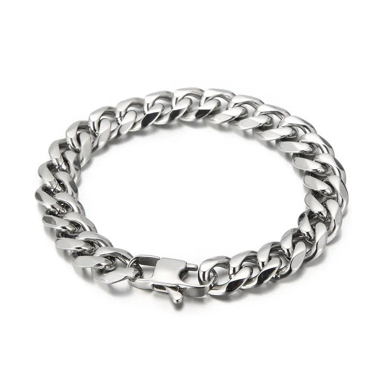 Stylish 11mm Titanium Steel Men's Bracelet - Timeless Elegance for Every Occasion