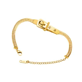 Stylish 18K Gold Plated Bracelet with Titanium Steel Chain