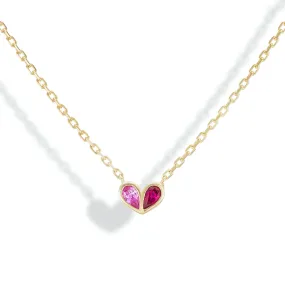 Sweetheart Necklace Pink Sapphire & Ruby