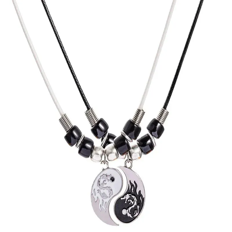 Tai Chi Eight Trigrams Friendship Necklace and Bracelet Set – Perfect Gift for Best Friends