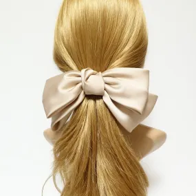 Texas satin hair bow very big satin simple bow french hair barrette for Women