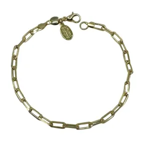 Thin "Paper Clip" Chain Bracelet: Gold Fill (BCG480)