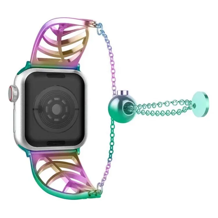 Tie Dye Stainless Steel Leaf Bracelet Band For Apple Watch