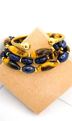 Tiger Eye and Lapis Lazuli Bracelet set