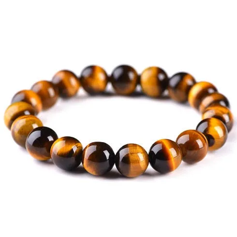 Tiger Eye Bracelet ,Tiger Eye Gemstone, Elastic Bracelet, Man, Women, Mens Beaded Bracelet, Tiger Eye Gemstone Bracelet, Surfer Jewelry