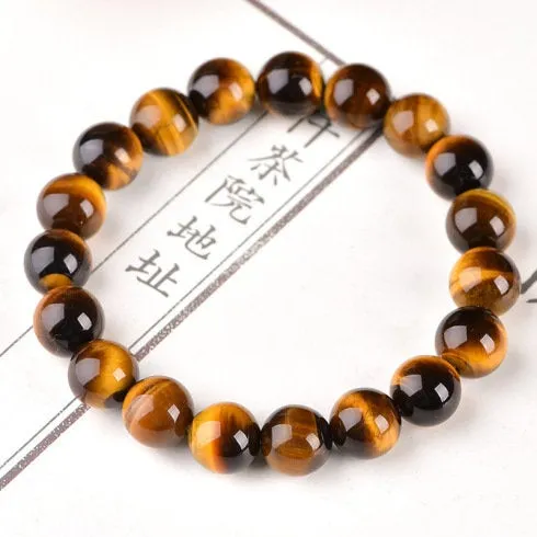 Tiger Eye Bracelet ,Tiger Eye Gemstone, Elastic Bracelet, Man, Women, Mens Beaded Bracelet, Tiger Eye Gemstone Bracelet, Surfer Jewelry