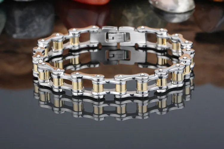 Titanium Steel Gold-Plated Men's Bracelet - Luxury Stainless Steel Couple Jewelry