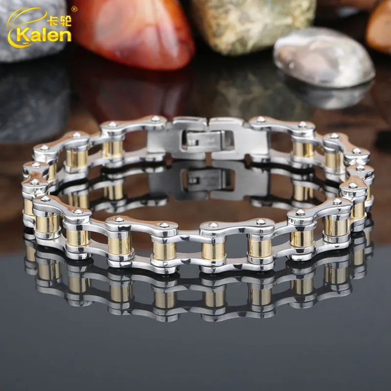 Titanium Steel Gold-Plated Men's Bracelet - Luxury Stainless Steel Couple Jewelry