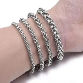 Titanium Steel Men'S Flower Basket Bracelet