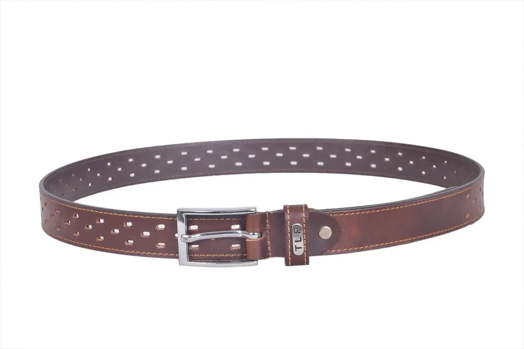 TLP Leather Belt for Men Colour - Brown (SKU BELT-10018)