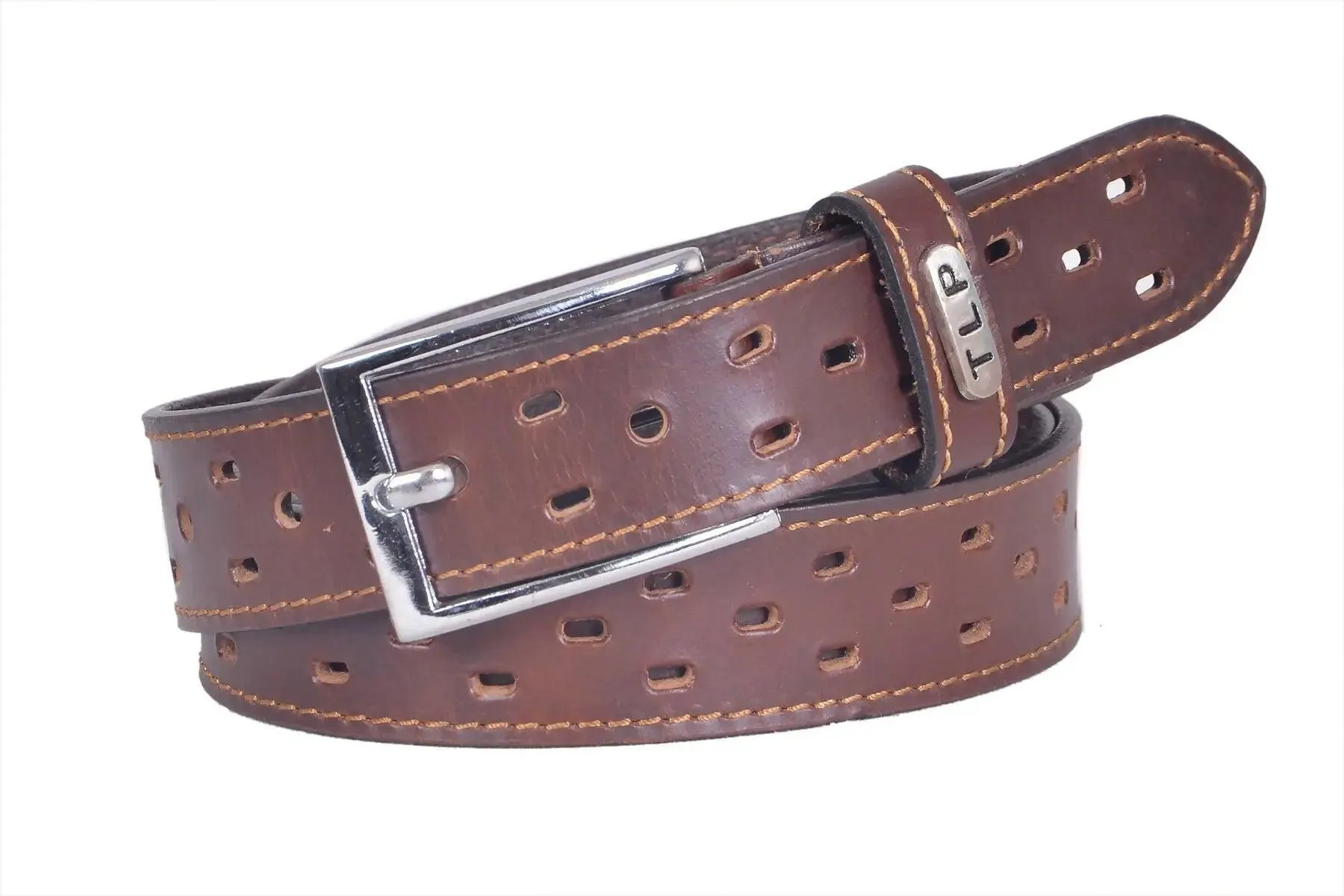 TLP Leather Belt for Men Colour - Brown (SKU BELT-10018)