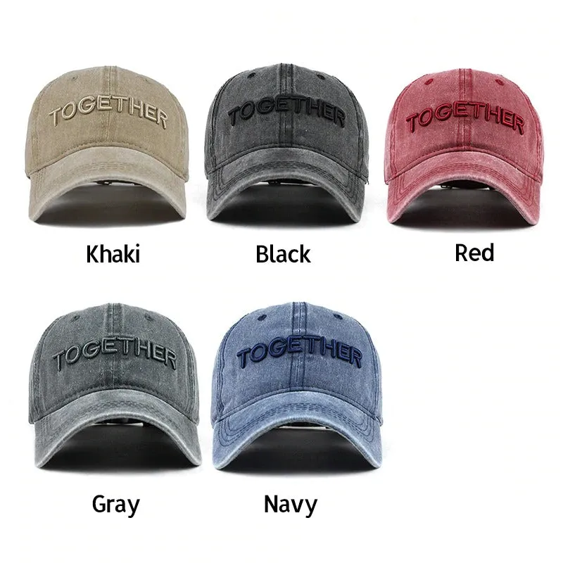 Together Embroidered Letter Snapback Baseball Cap