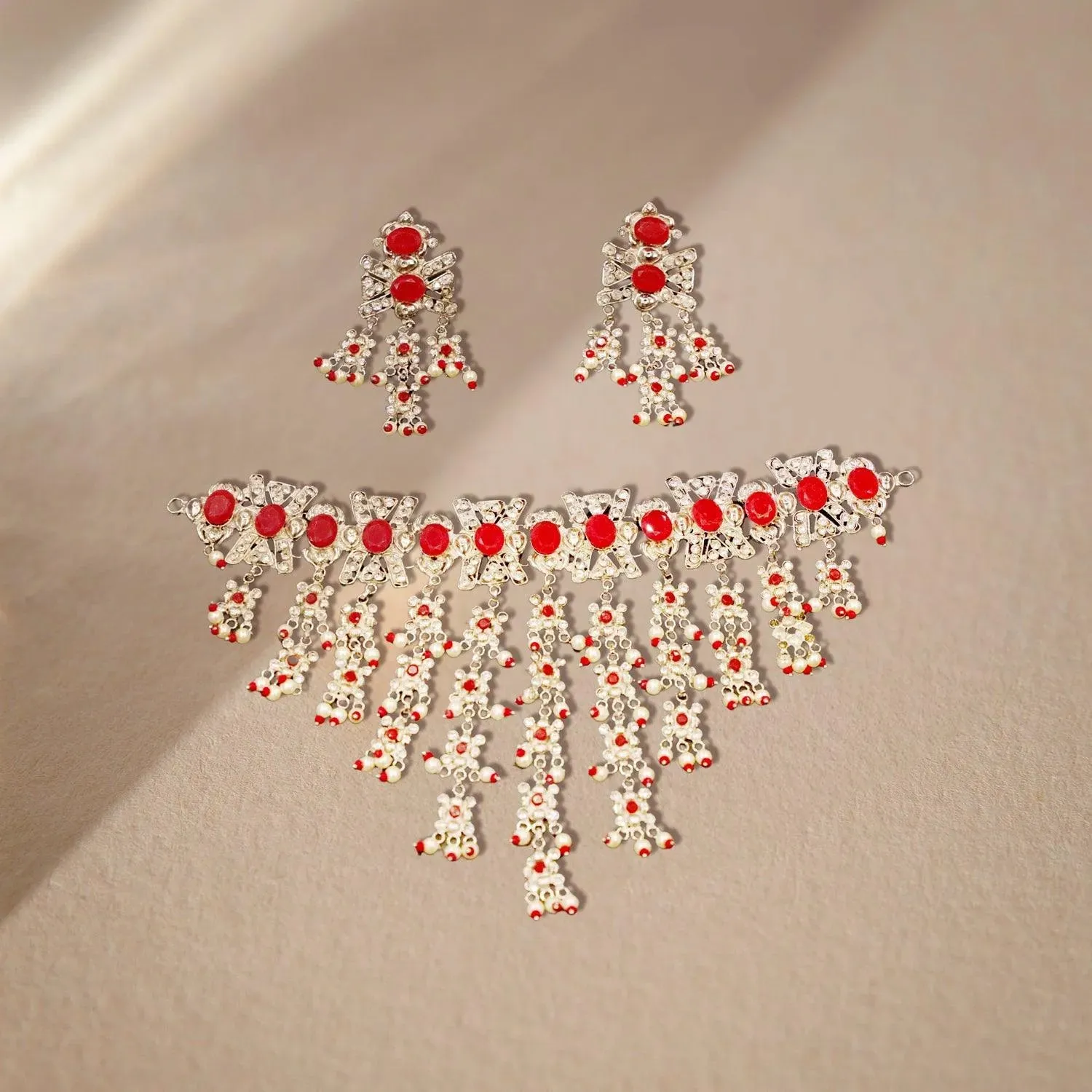 Traditional Choker Necklace and Earrings Set