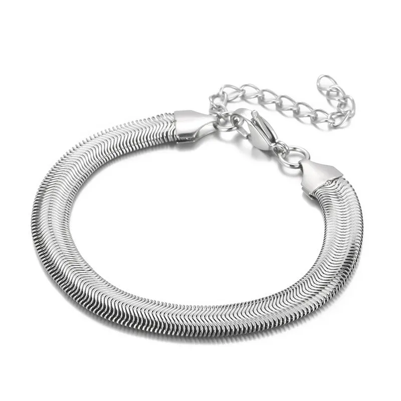 Trendy Snake Bone Chain Bracelet for Men and Women – European and American Street Style in Titanium Steel