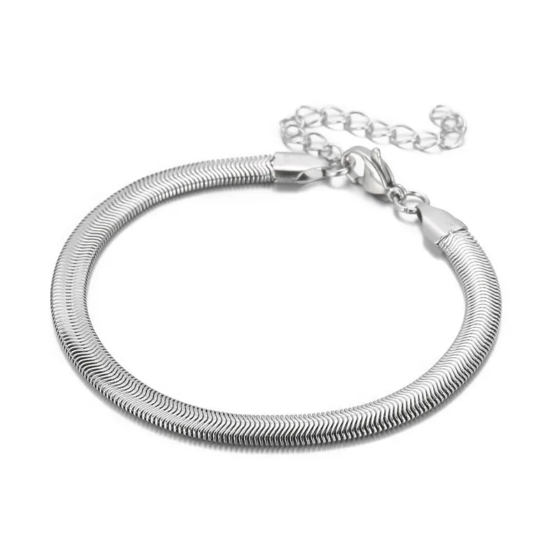 Trendy Snake Bone Chain Bracelet for Men and Women – European and American Street Style in Titanium Steel