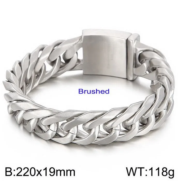 Trendy Titanium Steel Men's Whip Chain Bracelet - European & American Style