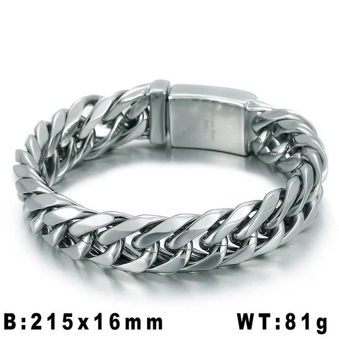 Trendy Titanium Steel Men's Whip Chain Bracelet - European & American Style