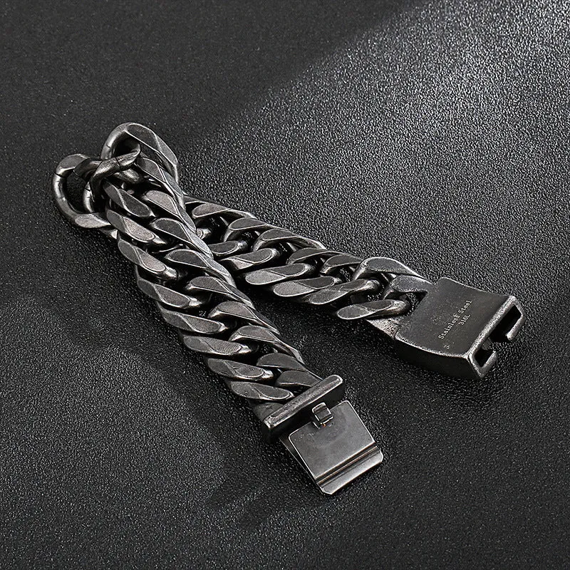 Trendy Titanium Steel Men's Whip Chain Bracelet - European & American Style