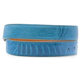 Turquoise Blue Ostrich Leg Belt Straps