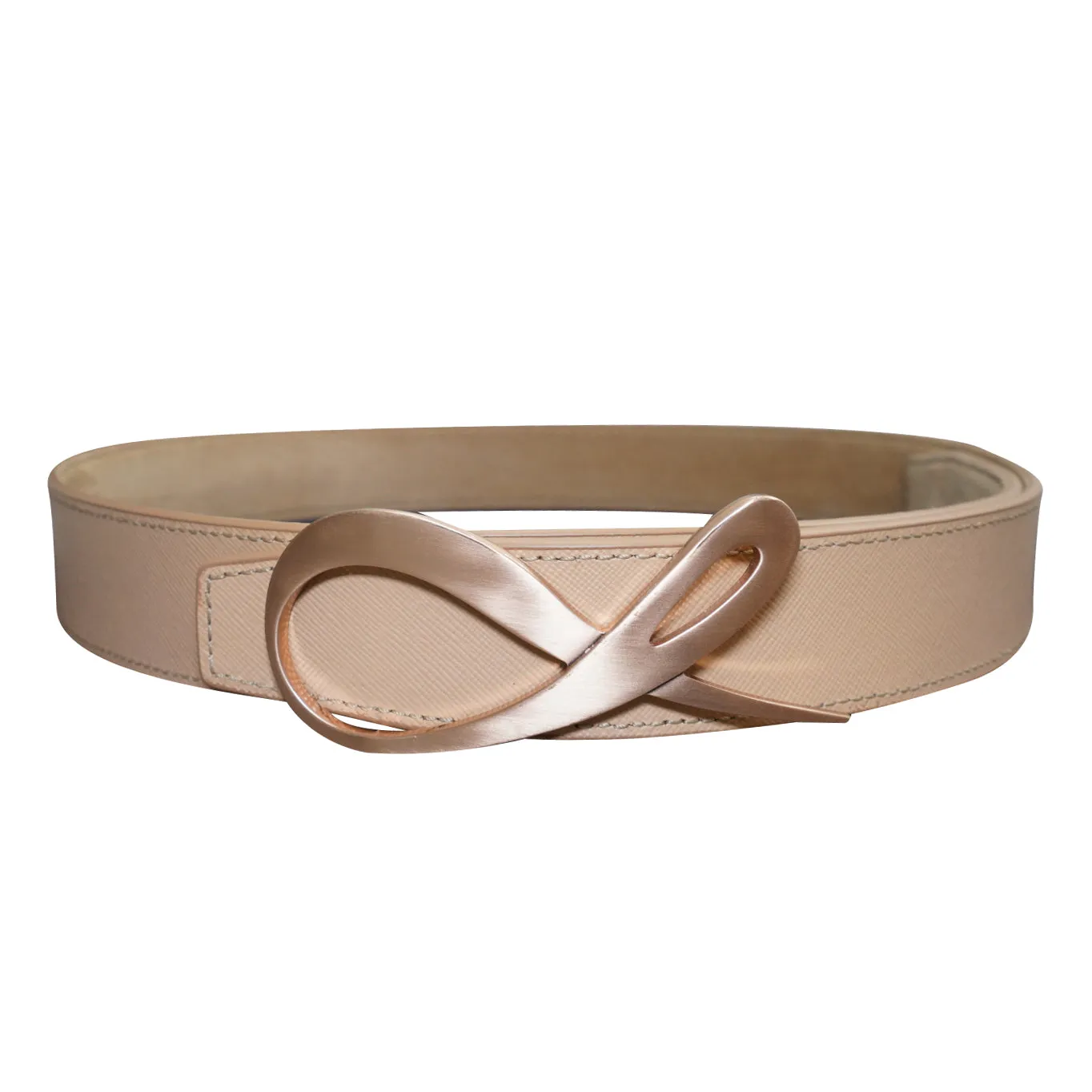 Tuscan Suede Pebbled Rose Gold Reversible Belt