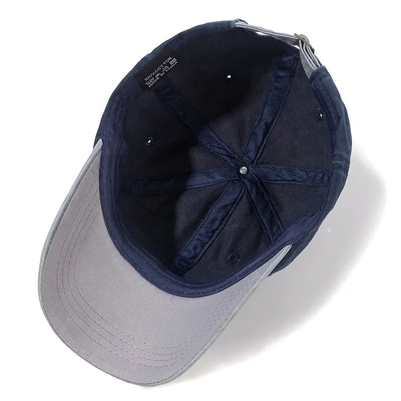 Two Color Stitching Washed Cotton Trucker Baseball Adjustable Snapback Cap