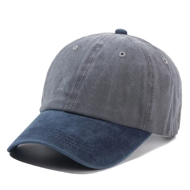 Two Color Stitching Washed Cotton Trucker Baseball Adjustable Snapback Cap