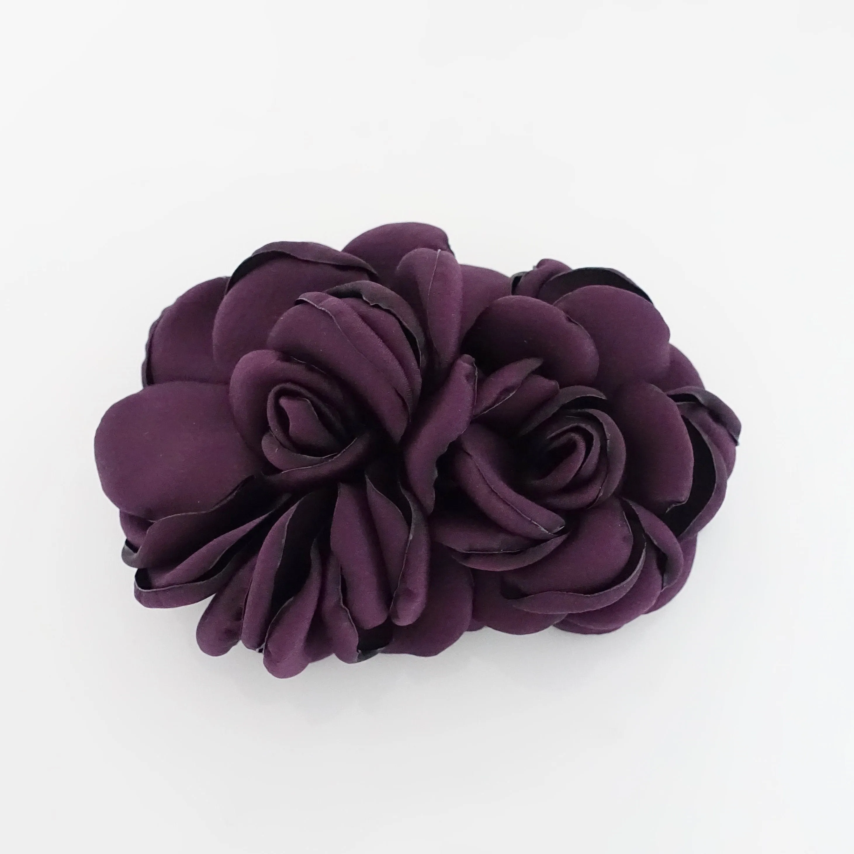 two wild rose flower decorated french hair barrette women hair accessory