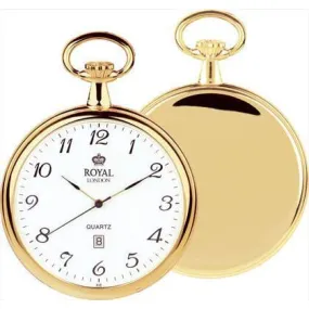 Unisex Gold Quartz Pocket Watch with Date – Stylish & Functional Design