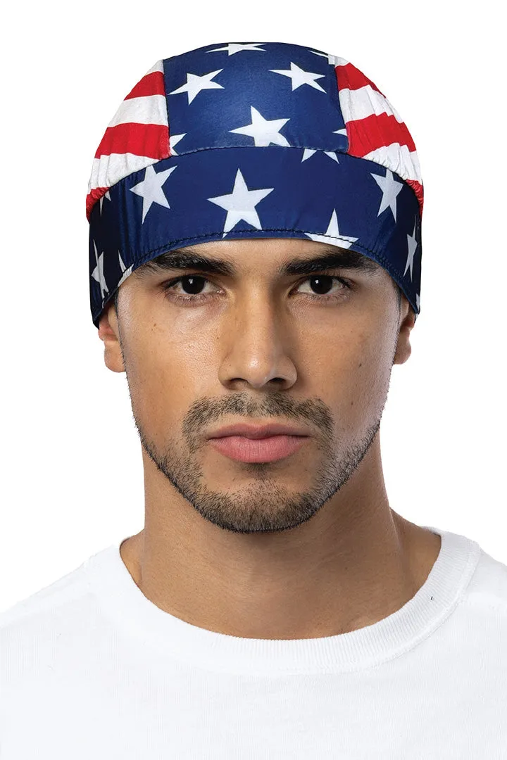 USA Flag Skull Cap Soaker Weight w/Inner Elastic Band