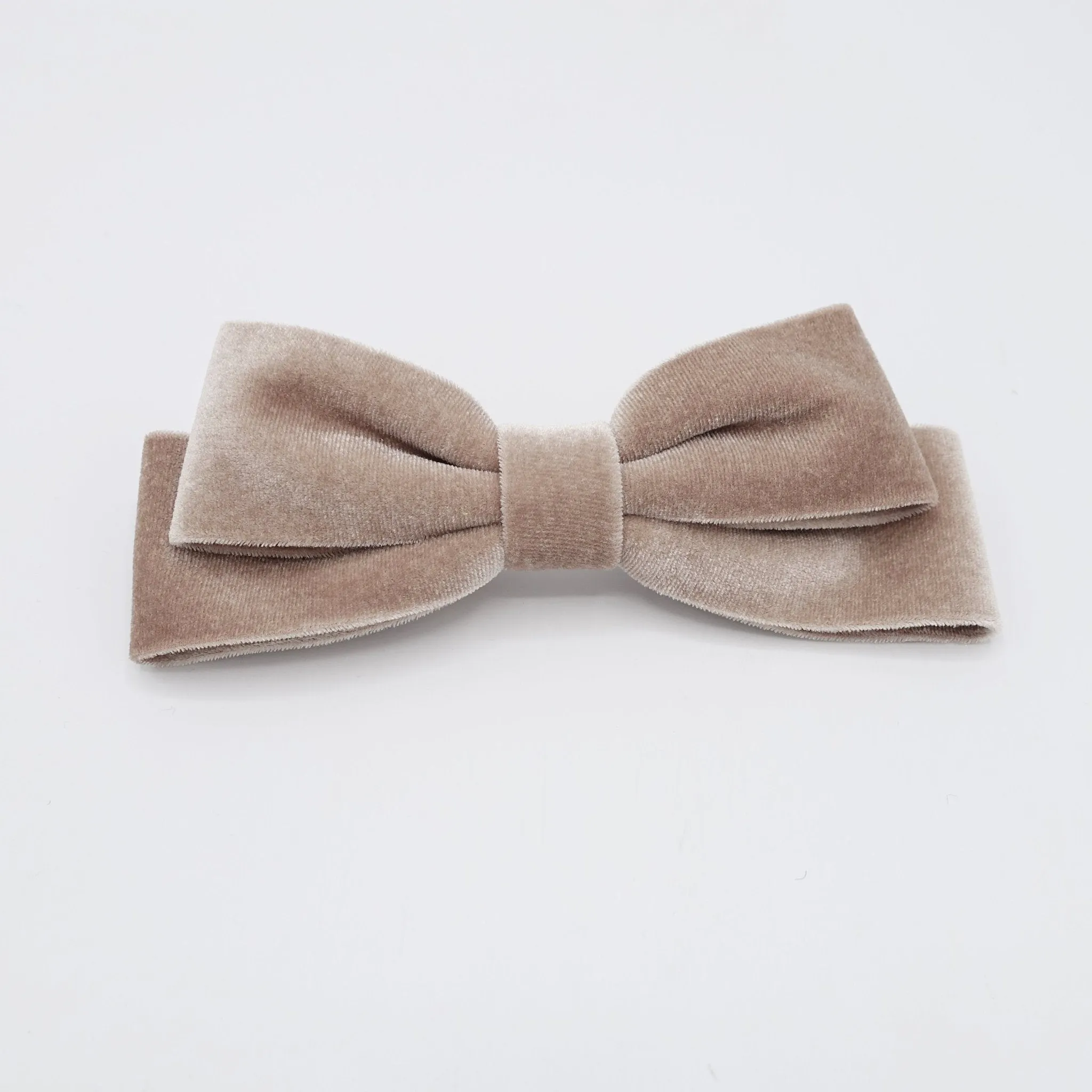 velvet narrow hair bow layered hair bow barrette for women