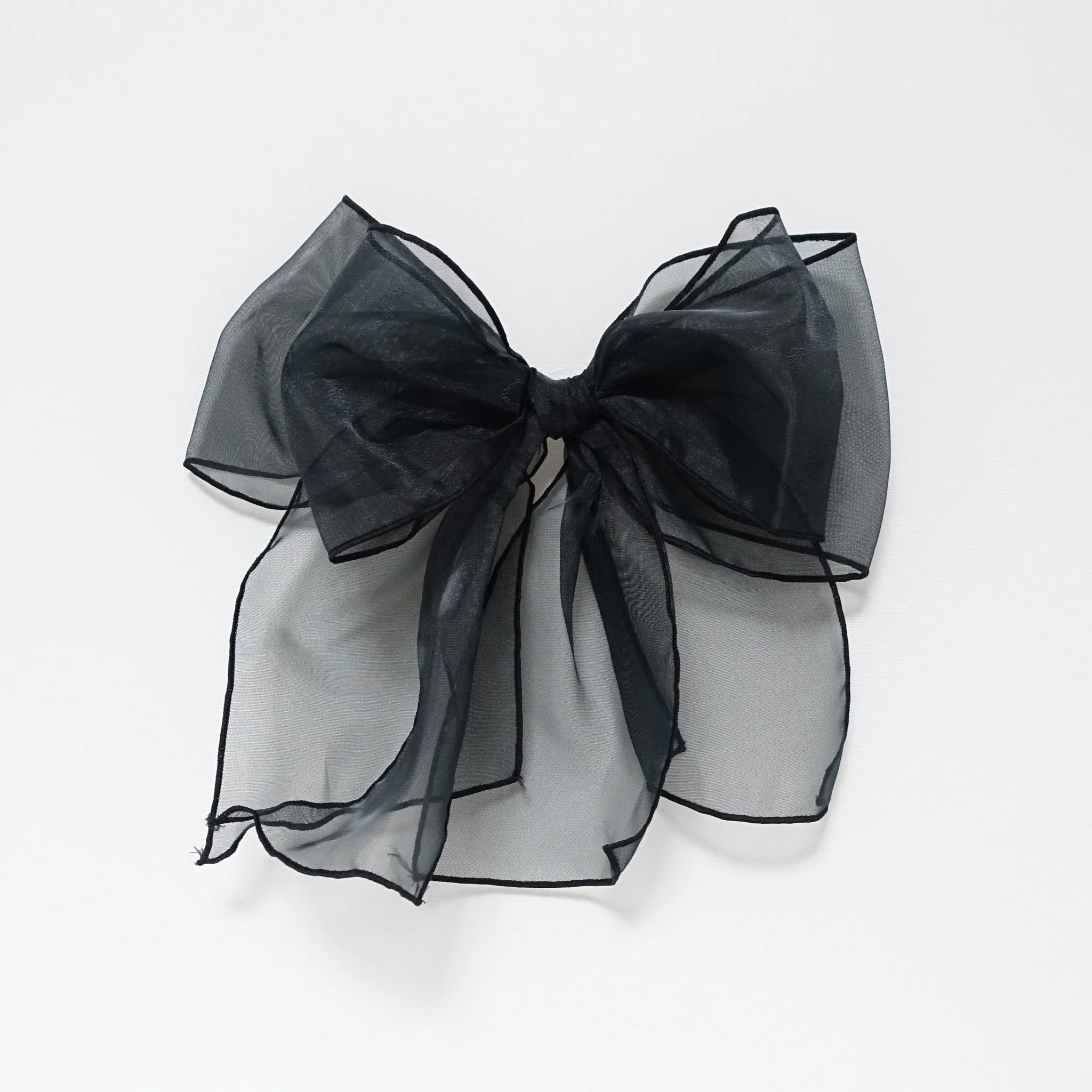 very big translucent hair bow organdy layered fine mesh bow clip special event hair accessory for woman