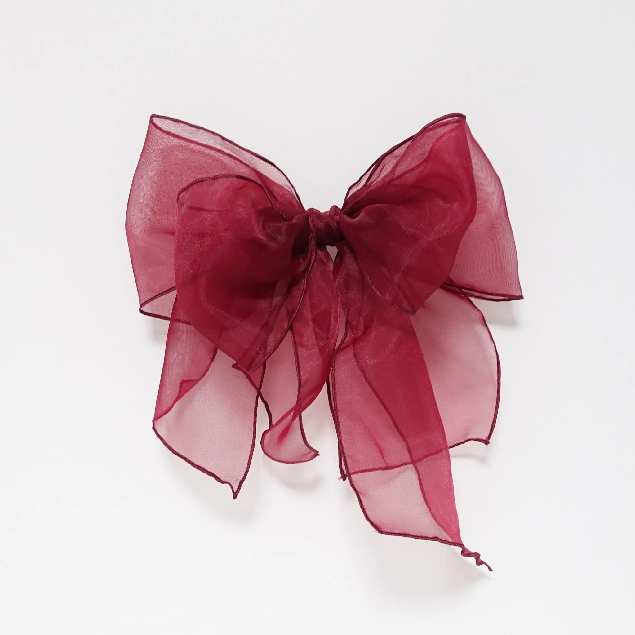 very big translucent hair bow organdy layered fine mesh bow clip special event hair accessory for woman