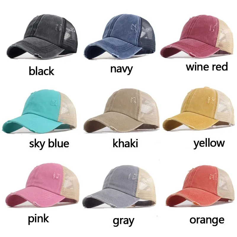 Vintage Mesh Women's Baseball Cap Women Snapback Caps Hats For Men Bone Casquette Gorras Summer Dad Men Baseball Hat Cap