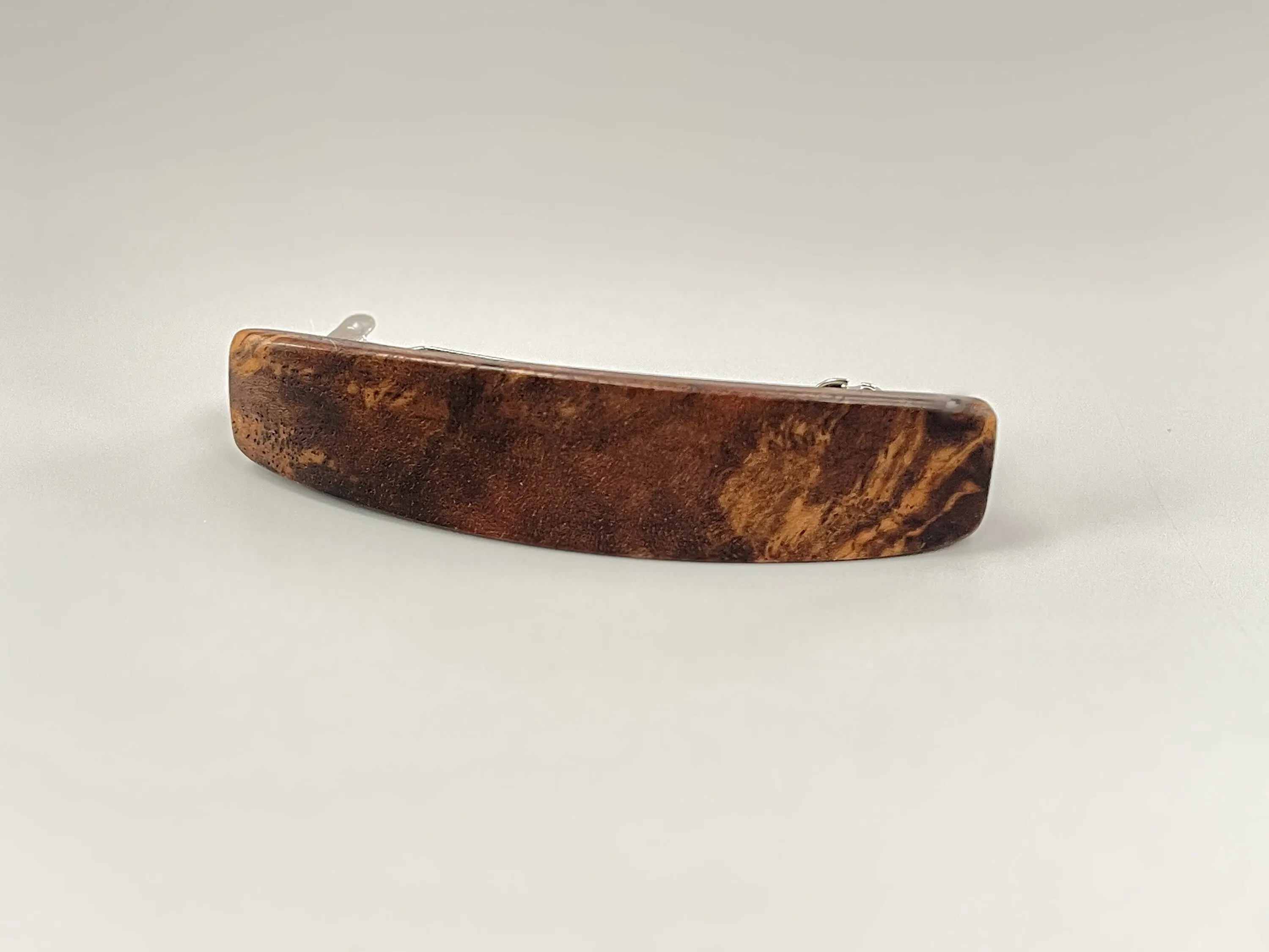 Walnut Burl handmade dark wood hair hair clip