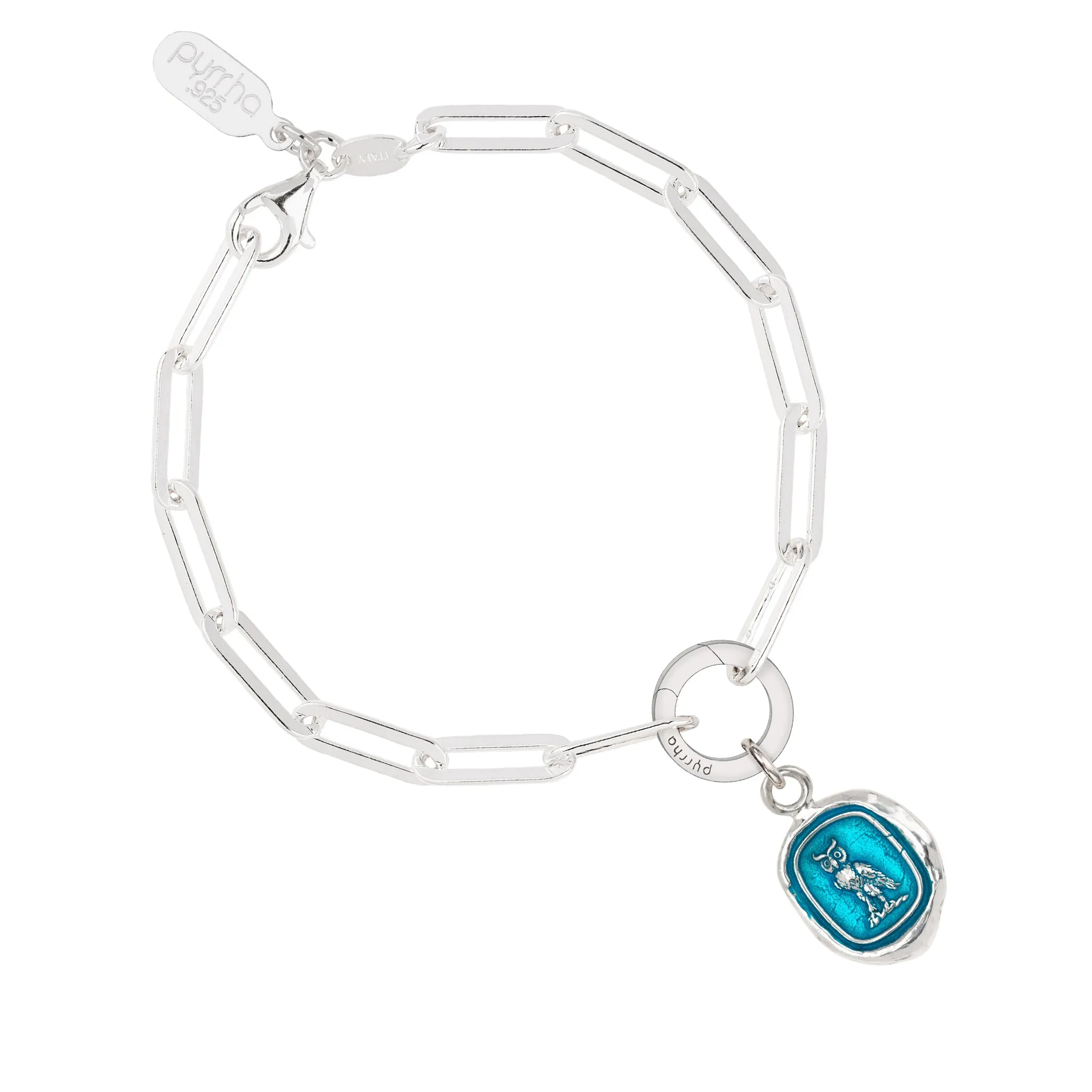 Watch Over Me Paperclip Chain Bracelet - Capri Blue