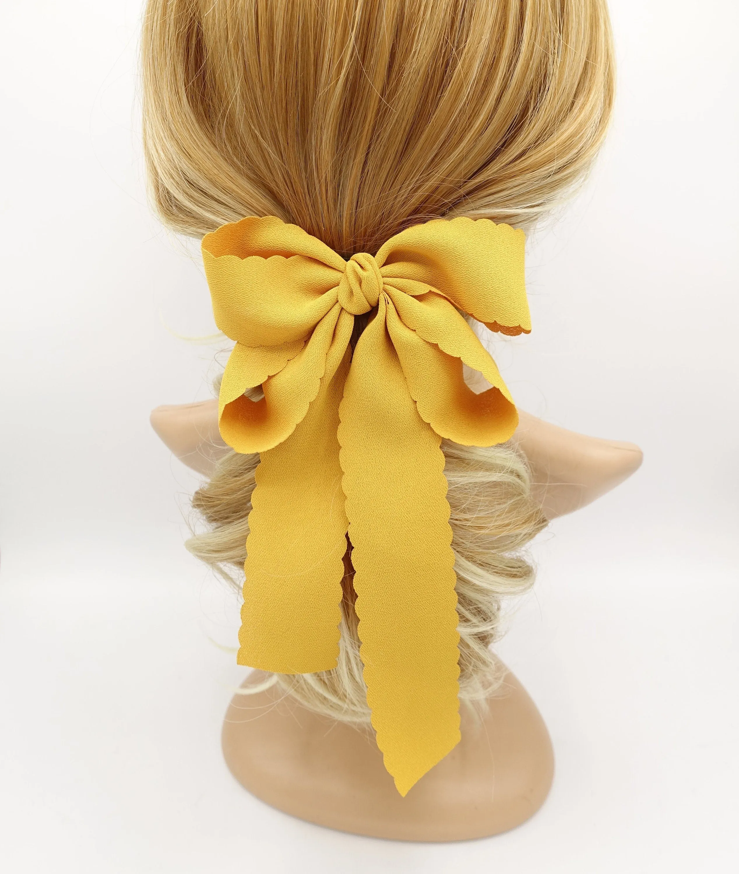 wave edge hair bow long tail hair barrette women hair accessory