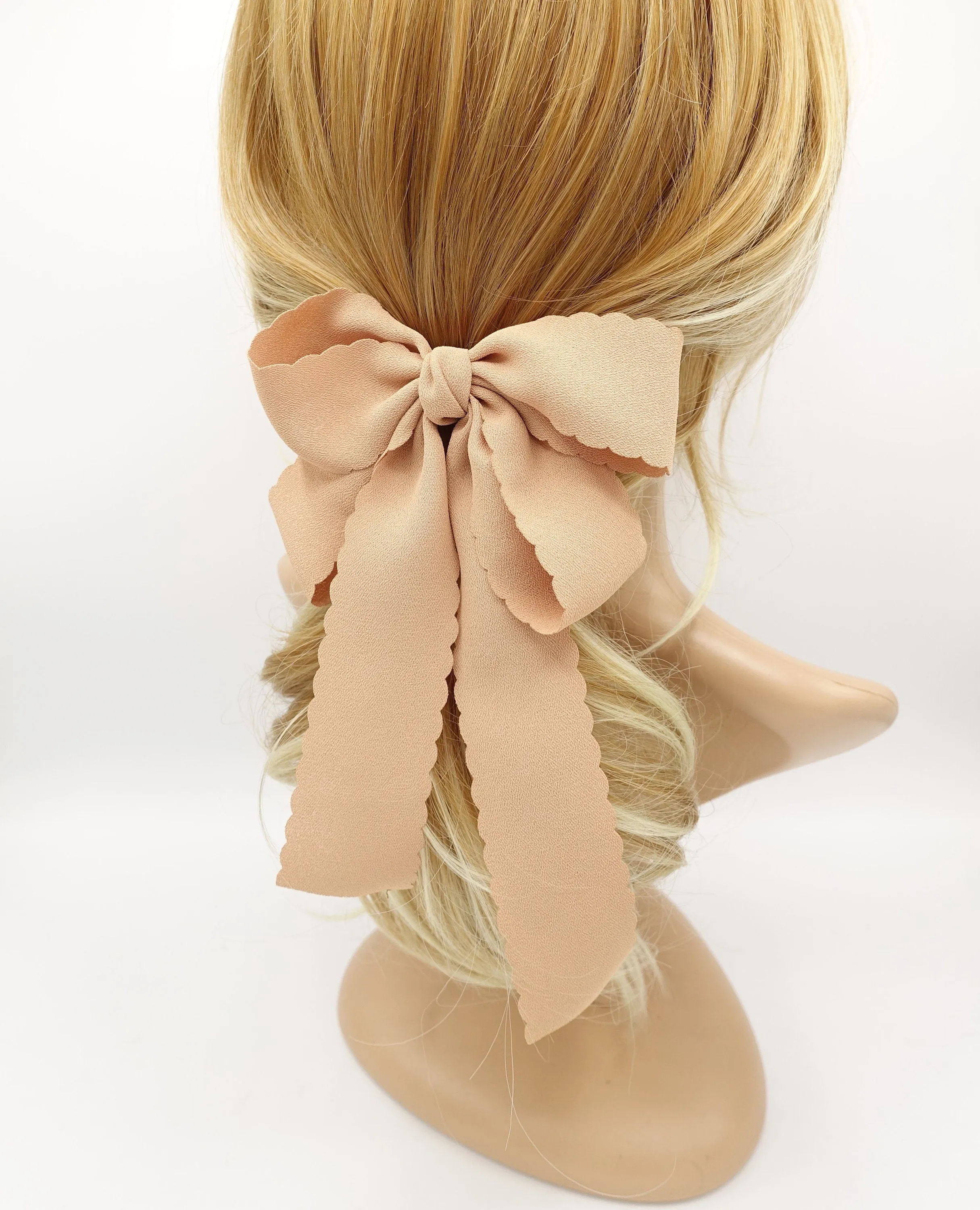 wave edge hair bow long tail hair barrette women hair accessory