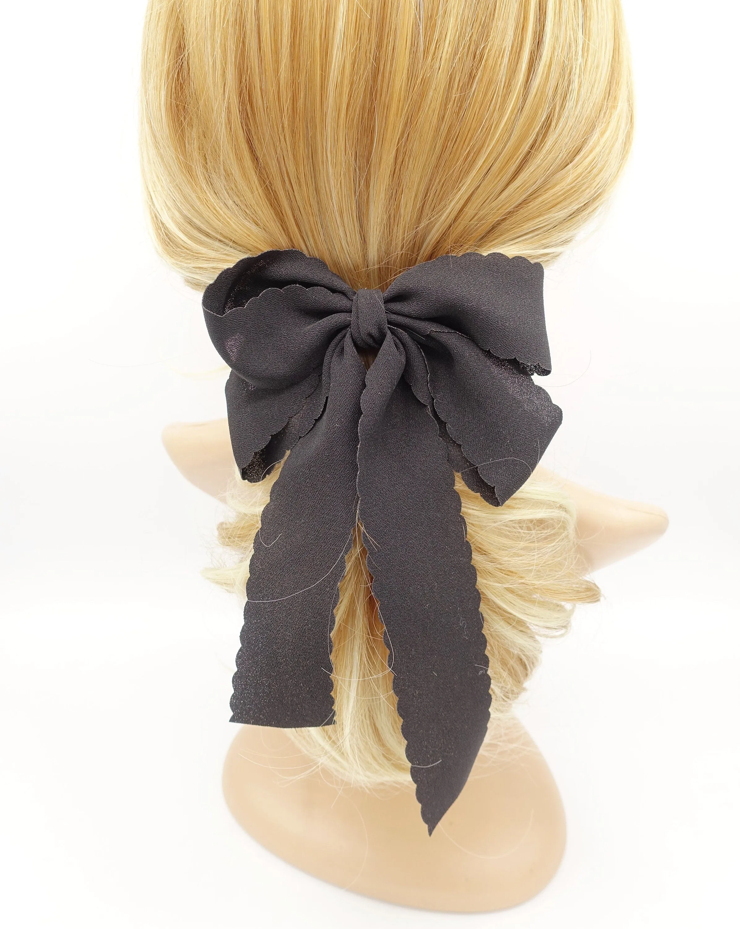 wave edge hair bow long tail hair barrette women hair accessory