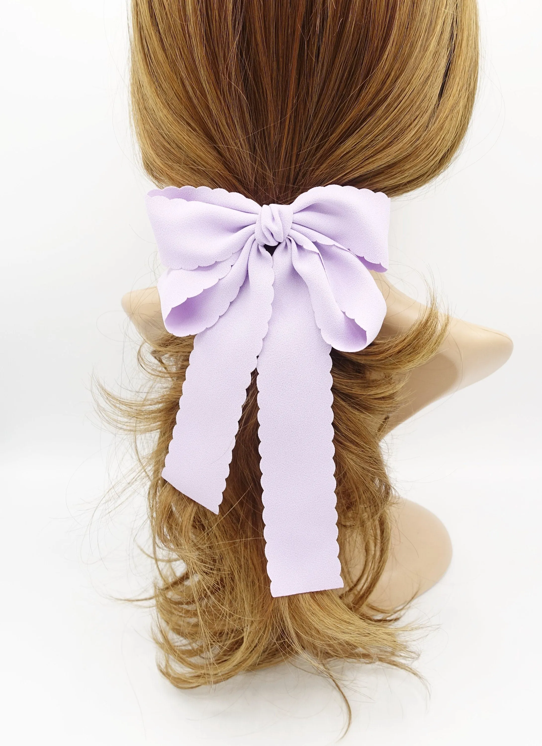 wave edge hair bow long tail hair barrette women hair accessory