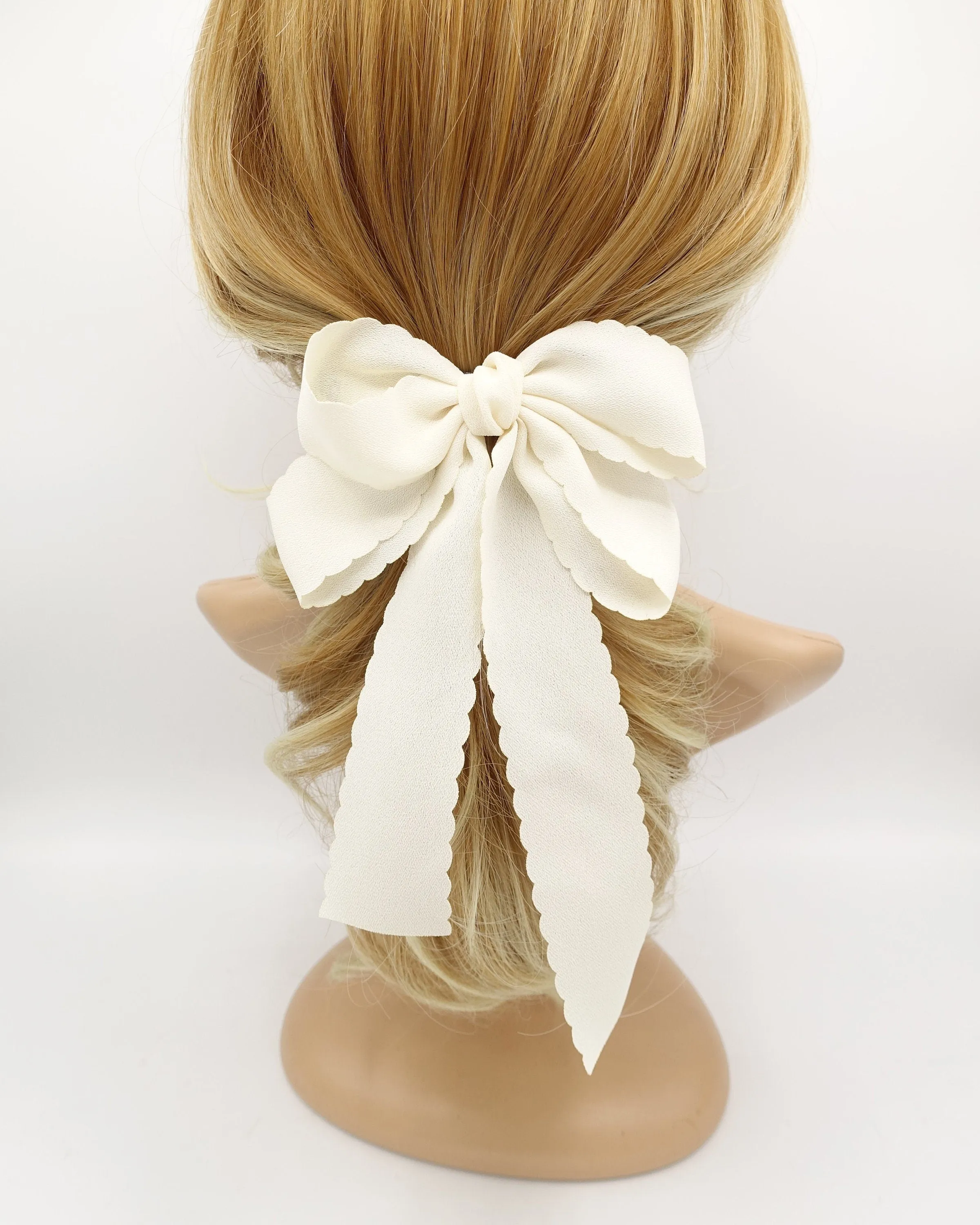 wave edge hair bow long tail hair barrette women hair accessory